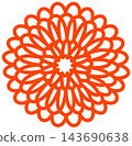Japanese-style chrysanthemum flower icon illustration 143690638