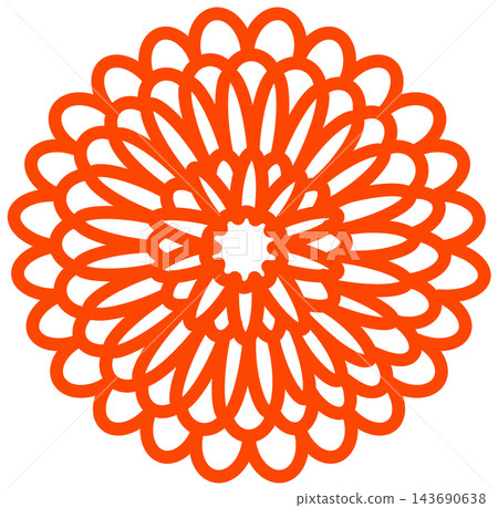 日式菊花圖示插圖 143690638