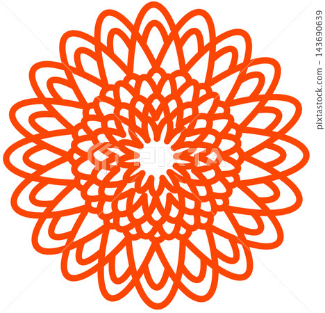 日式菊花圖示插圖 143690639