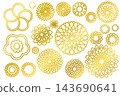 Japanese-style chrysanthemum flower icon set 143690641