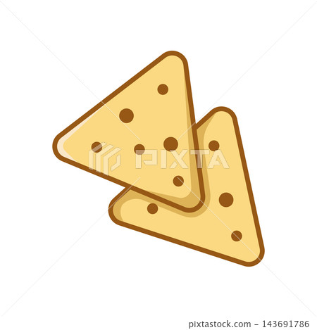tortilla chips icon vector design template in white background tortilla chips icon vector design template in white background 143691786
