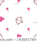 Bow and arrow aimed at a colorful balloon, symbolizing precision, focus, and the thrill of hitting a target. Minimalist concept of archery, accuracy, challenge, and playful competition 143691789