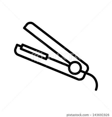 hair iron icon vector design template in white background hair iron icon vector design template in white background 143691926