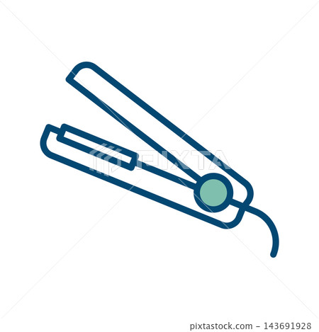 hair iron icon vector design template in white background hair iron icon vector design template in white background 143691928