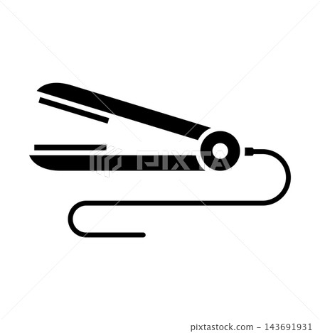 hair iron icon vector design template in white background 143691931