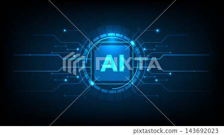 Artificial intelligence chipset with glowing circuit board lines and digital futuristic technology Artificial intelligence chipset with glowing circuit board lines and digital futuristic technology 143692023
