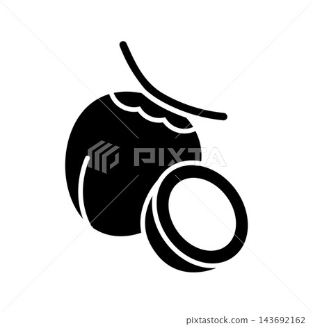 coconut icon vector design template in white background coconut icon vector design template in white background 143692162