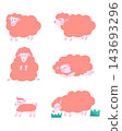 Cute sheep illustration set 143693296