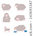 Cute sheep illustration set 143693387