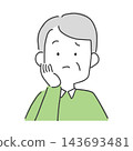 Illustration of a troubled senior man 143693481