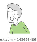 An illustration of a very surprised senior man. 143693486