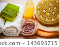 Set for care of skin body, bath accessories 143693715