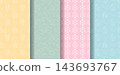 Set of delicate pastel patterns featuring Easter eggs 143693767