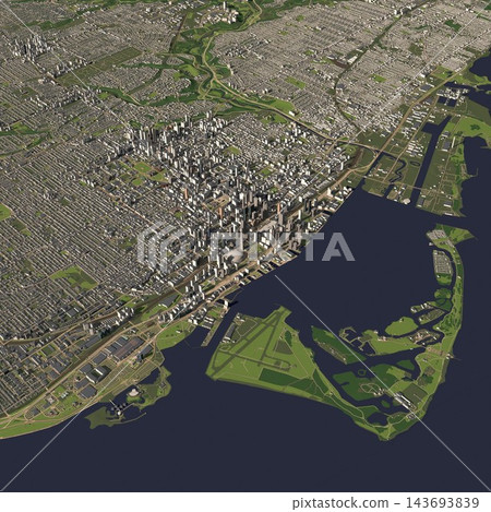 3D illustration of city and urban in Toronto Canada 3D illustration of city and urban in Toronto Canada 143693839