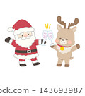 Santa and reindeer toasting 143693987