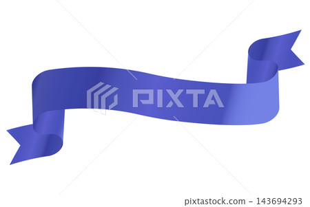 Blue-purple curled ribbon banner Blue-purple curled ribbon banner 143694293