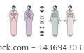 新年【各活動女性插畫素材包】 143694303