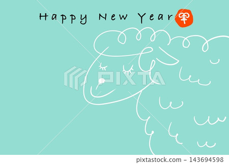 A simple line drawing of a fluffy sheep. A simple line drawing of a fluffy sheep. 143694598