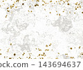 Gold leaf frame, white background with fluid marble pattern 143694637