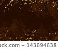 Gold leaf frame, brown background with fluid marble pattern 143694638