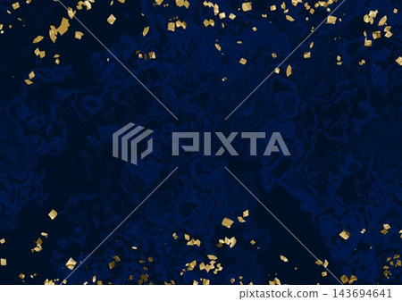 Gold foil frame, navy blue background with fluid marble pattern Gold foil frame, navy blue background with fluid marble pattern 143694641