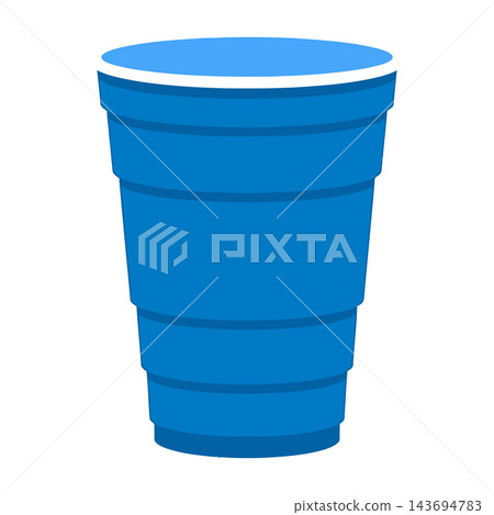 Blue Plastic Cup Isolated on White Background Blue Plastic Cup Isolated on White Background 143694783