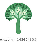 Geometric low poly tree illustration in green shades 143694808