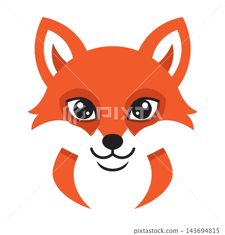 Cute Red Fox Head Portrait Illustration Cute Red Fox Head Portrait Illustration 143694815