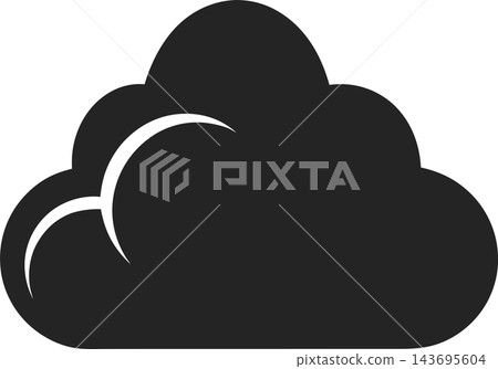 Black Cloud Silhouette Weather Symbol Minimalist Vector Illustration Black Cloud Silhouette Weather Symbol Minimalist Vector Illustration 143695604