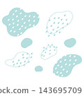 A retro-pop abstract pattern featuring pale blue polka dots and scattered irregular shapes. A retro-pop abstract pattern featuring pale blue polka dots and scattered irregular shapes. 143695709