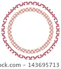 A Japanese-style circular frame material featuring a double circle design with a Shippo (seven treasures) pattern. A Japanese-style circular frame material featuring a double circle design with a Shippo (seven treasures) pattern. 143695713