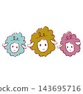 Colorful illustration of three fluffy sheep faces - New Year's card material for 2027 (Year of the Sheep) Colorful illustration of three fluffy sheep faces - New Year's card material for 2027 (Year of the Sheep) 143695716