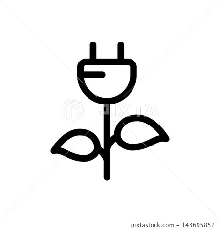 Green Energy Plug Sprout Line Icon Vector 143695852