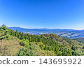 從群馬縣小持山的瞭望石上可以欣賞到關東平原和藍天的壯麗景色。 143695922