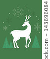 Vector illustration of a reindeer and snowflakes. 143696084