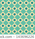 Mid-century modern mint green and teal geometric seamless vector pattern 143696226