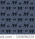 Dark blue bows and polka dots vertical seamless pattern 143696228