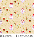 Vintage Xmas Santa and holiday bells seamless vector pattern 143696230