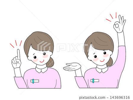 護士講解的插圖。 護士講解的插圖。 143696316