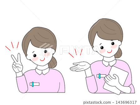 護士講解的插圖。 護士講解的插圖。 143696317