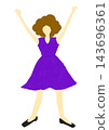 Illustrations of women in poses expressing joy, success, and a sense of accomplishment. 143696361