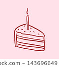Slice of cake with a candle  143696649