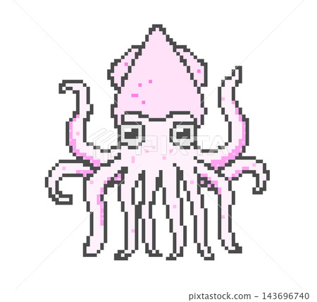 Squid pixel art (pink) Squid pixel art (pink) 143696740