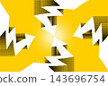 Multiple white arrows moving upward on abstract yellow halftone design representing business growth competition and market dynamics. 143696754
