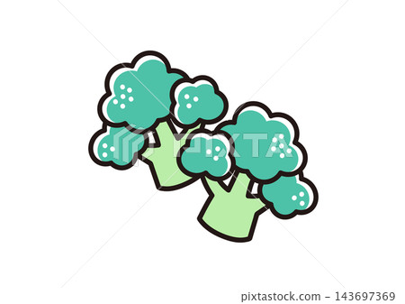 Simple vegetable illustration: Broccoli Simple vegetable illustration: Broccoli 143697369