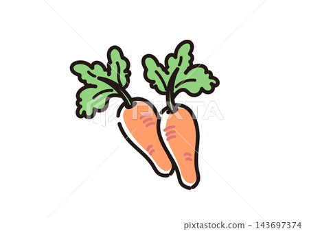 Simple vegetable illustration: carrot Simple vegetable illustration: carrot 143697374