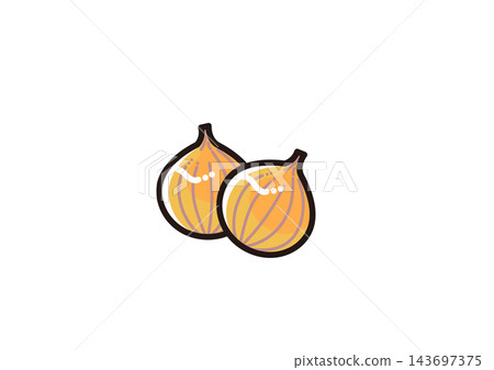 簡單的蔬菜插圖:洋蔥 簡單的蔬菜插圖:洋蔥 143697375