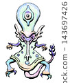 Cute monster & character illustration - Alien Belo - Blue 143697426