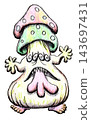 Scary, frightening monster & character illustrations - Mad Mushroom - Yellow 143697431
