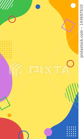 Colorful and pop geometric cute background frames Colorful and pop geometric cute background frames 143697810
